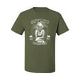 thumbnail image 2 of Outlaw Forever Biker Marilyn Monore | Mens Famous People Graphic T-Shirt, Military Green, Small, 2 of 3