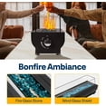 thumbnail image 4 of SPECSTAR 40,000 BTU Tabletop Propane Fire Pit, 30-inch Outdoor Rectangular Fireplace with Glass Rocks, Wind Glass Shield, Bottom/Side Mounted Fire Bowl Smokeless for Patios, 4 of 8