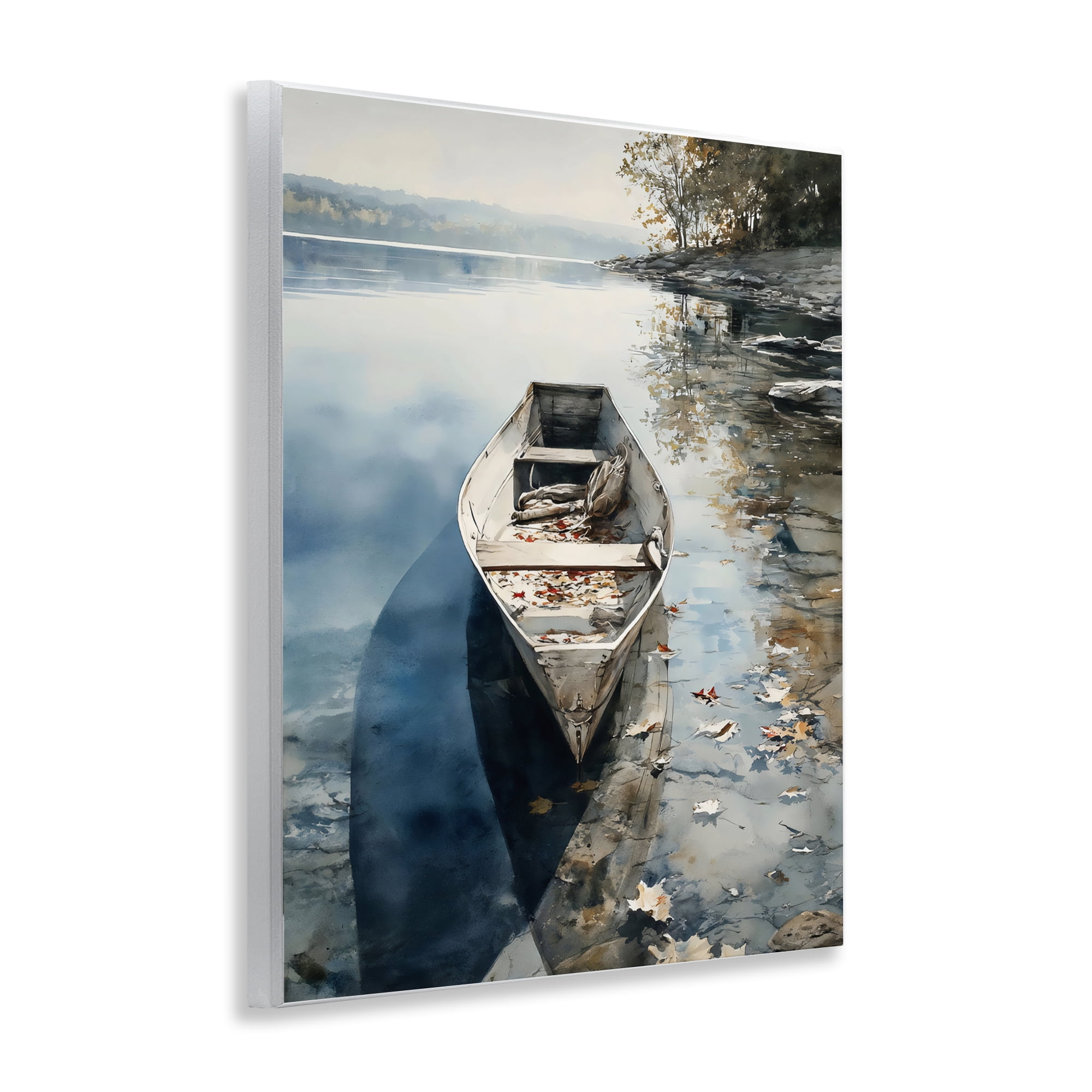 Stupell Industries Boat In The Fall Reflection Wall Plaque Art, design by Franklyn Gregory