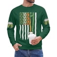 thumbnail image 6 of Dwelliawo St. Patricks Day Shirts for Men Printed Long Sleeve Waffle Knit Shirts Novelty Saint Patrick's Slainte Clover Shamrock Graphic Tees Round Neck Outfit Dark Green M, 6 of 6