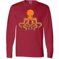 thumbnail image 3 of Inktastic Orange Octopus Long Sleeve T-Shirt, 3 of 5