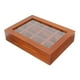 thumbnail image 1 of GOOHOCHY Caja para guardar bolsitas de té con 12 compartimentos, organizador de madera con ventana de acrílico transparente, soporte para bolsitas de té, sobres de azúcar, bolsitas de especias, caja, 1 of 7