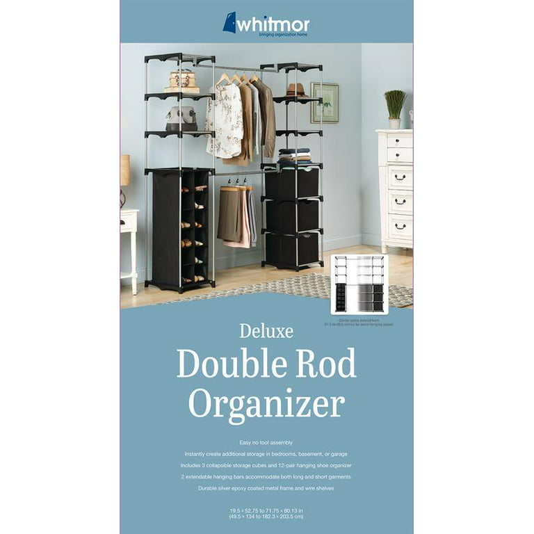 Whitmor Double Rod Closet Organizer Kit - Silver/Black, 1 ct