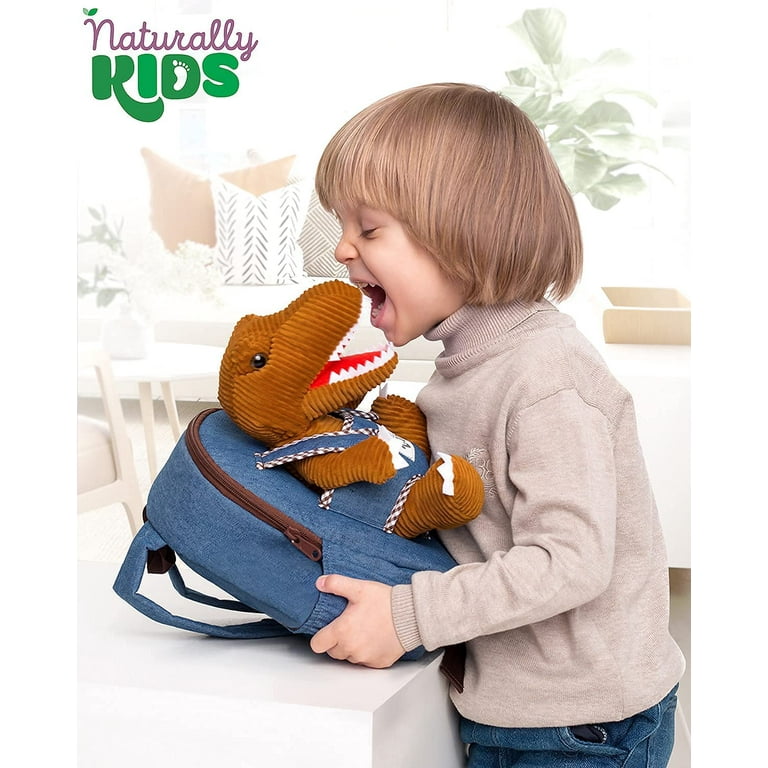 Naturally KIDS Small Dinosaur Backpack Dinosaur Toys for Kids 3 5 Toddler Backpack for Boy Age 5 w Stuffed Animal Toys for 3 4 6 Year Old Girl Gifts Backpack w Brown T Rex Walmart