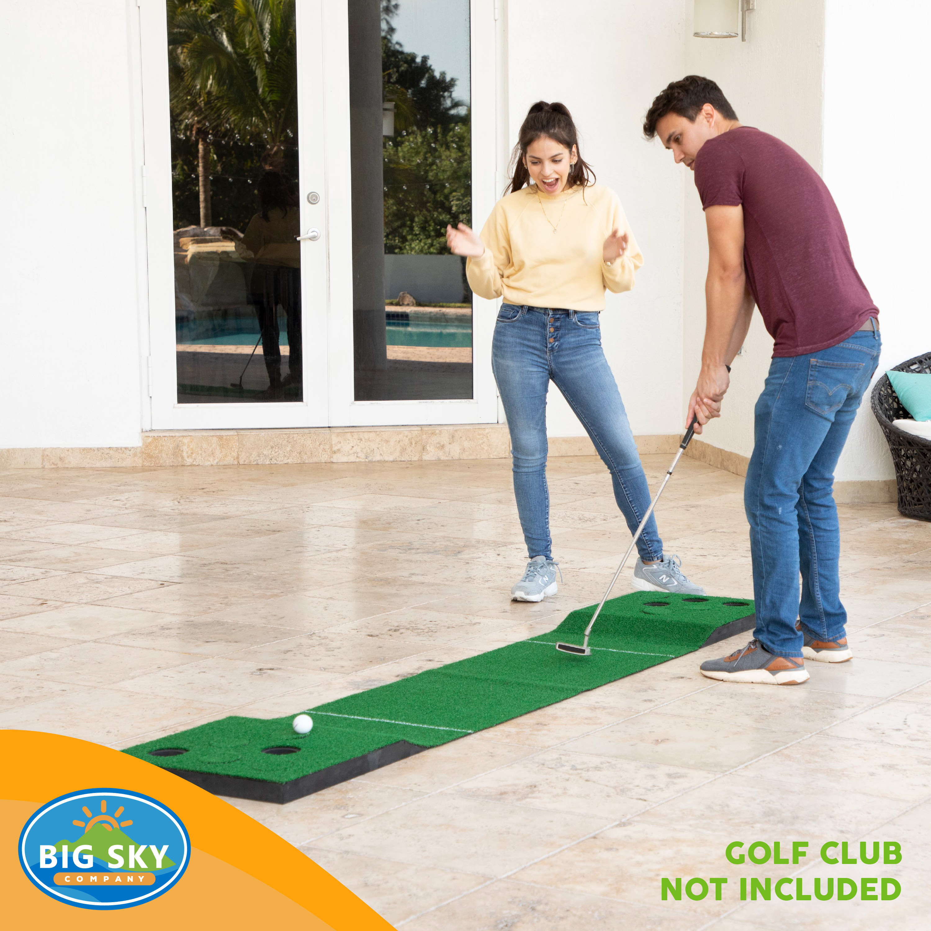 Golf Green Hitting and Putting Mat Game by Big Sky