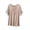 Beige, variant on Women's Round Neck Ruffle Short Sleeve Top Gathered Loose Fit Soft Casual Comfortable Everyday Blouse