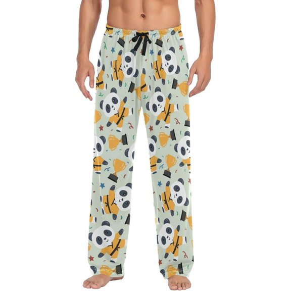 GZHJMY Panda Pajama Pants for Men, Lounge Pants Lightweight Men Pajama Bottoms with Drawstring Pockets, Christmas New Year Birthday Gifts, X-Large