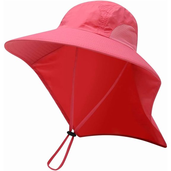 Mens/Woman UPF 50 Sun Protection Safari Cap Wide Brim Fishing Hiking Hat with Neck Flap for Garden Work,travelling, camping, or other working outside