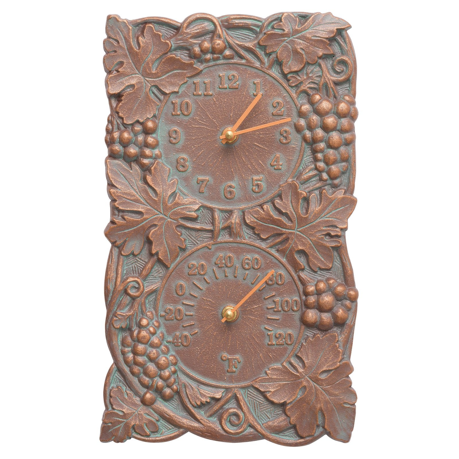 Whitehall Products Grapevine Indoor/Outdoor Wall Clock and Thermometer