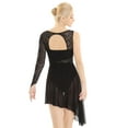 thumbnail image 2 of Kaerm Womens Lyrical Modern Contemporary Dance wear Asymmetric Ballet Skirted Leotard Dance Dress Black M, 2 of 7