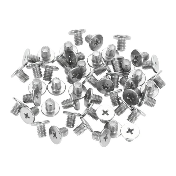 M6-1 x 8mm 50Pack Metal Flat Round Head Screws Phillips Drive Machine Bolt