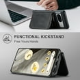 thumbnail image 3 of for Google Pixel 8A Wallet Case, Minimalist Luxury PU Leather Magnetic Detachable Credit Card Holder, 2 in 1 Zipper ID Cash Slot, Magnetic Closure Kickstand Folio Flip Slim Cover,Black, 3 of 7