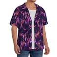 thumbnail image 2 of Pofeuu Purple Dreamcatcher Print Mens Casual Short Sleeve Shirts Beach Summer Spread Collar Pocket Tops Men's Casual Short-sleeved Shirt-Small, 2 of 5