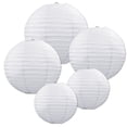 thumbnail image 1 of Beistle 54557-W White Paper Lantern Assortment, Assorted Sizes, 5 Paper Lanterns In Package, 1 of 1