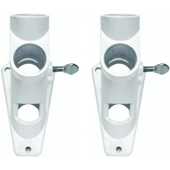 Valley Forge Flag 2 Position 1" White Powder Coated Aluminum Flag Pole Bracket 2 Pack
