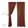 thumbnail image 4 of VHC Brands Classic Country Primitive Window Star Red Scalloped Curtain Panel Pair, Burgundy, 4 of 5