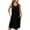 Black, variant on Busydd Dresses for Women Solid Color Pleated Mini Dress Trendy Round Neck Summer Dresses Sleeveless Sun Dress with Pockets