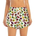 thumbnail image 3 of Uemuo Colorful Fruits Pattern Women's Athletic Shorts High Waisted Running Shorts with Liner Pockets Gym Elastic Workout Shorts-Medium, 3 of 9