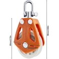 thumbnail image 4 of Polea marina - Poleas de rotación para elevación - Bloque de poleas duradero, accesorios para embarcaciones, diseñado para cuerdas fibrosas con un diámetro inferior a 10 mm., 4 of 5