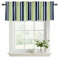 thumbnail image 2 of Navy Blue Green Striped Valances for Windows, Decorative Rod Pocket Window Valance Curtains, Modern Minimalist Ombre Lines Short Curtain Drapes for Kitchen/Living Room, 2 Panels, 60" W x 18" L, 2 of 8