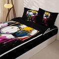 thumbnail image 3 of Homewish Watercolor Ice Cream Football Kids Zipper Twin Comforter Sets with Fitted Sheet and 2 Pillowcases,Soccer Sport Games Ball Lover Zipper Bedding Set,Black Reversible,4-Piece, 3 of 7