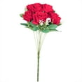 thumbnail image 6 of Efavormart 2 Pack | 18" Red Artificial Silk Rose Bouquet Faux Flower Bushes, 6 of 11