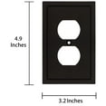 thumbnail image 3 of Plaque Murale Décorative Moderne avec Couvercle de Sortie, Alliage de Zinc Solide Durable (Simple Duplex 2PK, Noir Mat), 3 of 5