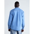 thumbnail image 4 of Free Assembly Men's Heavyweight Denim Shirt with Long Sleeves, Sizes S-2XL, 4 of 6