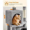 thumbnail image 4 of 61"H Cat Tree Cat Tower for Indoor Cats, Plush Multi-Level Cat Condo with Scratching Posts, Perches, Caves, Hammock, Light Gray, 4 of 7