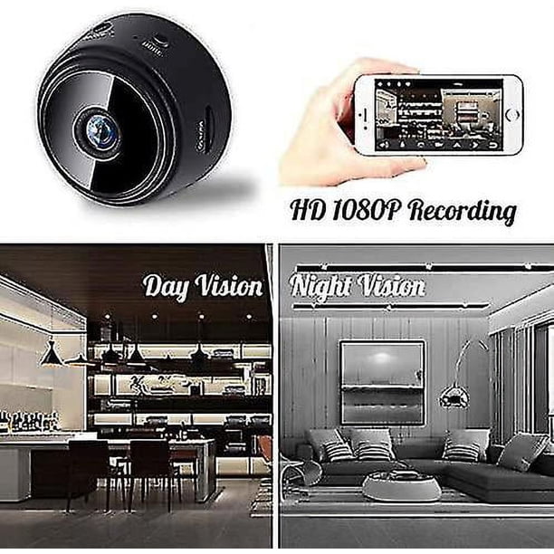 Cámara inalámbrica de seguridad Wifi Mini cámara pequeña Cámara IP Hogar inteligente Visión nocturna Vigilancia de videocámara magnética, batería incorporada, aplicación Vie en tiempo real