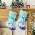 thumbnail image 5 of Luoshdecor Christmas Stockings With Light,Blue White Winter Wonderland Christmas Stockings for Family Holiday Xmas Party Decorations 19 in, 5 of 6