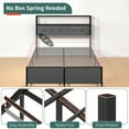 thumbnail image 4 of Full Size LED Light Bed Frame with Storage Headboard and USB Ports,Bed Platform with Drawers, RGB Lights, 4 of 9