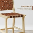 thumbnail image 6 of BELLEZE Boho Woven with Solid Wood Frame Bar Stools, Brown (Set of 2), 6 of 7