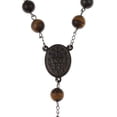thumbnail image 5 of Stainless Steel Tiger's Eye Bead Rosary Necklace, 5 of 5