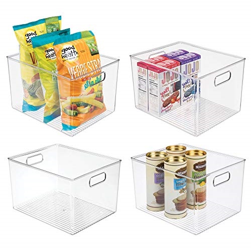 mDesign Plastic Storage Organizer Container Bins Holders with Handles