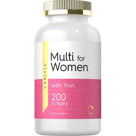 Multivitamin for Women with Iron | 200 Softgel Capsules | by Carlyle