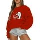 thumbnail image 1 of Gibobby Sudadera de mujer Sudadera de cuello redondo para mujer de otoño e invierno suéter colorido de manga larga lindo clásico(RD1,XL), 1 of 4