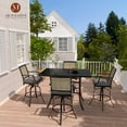 thumbnail image 5 of Mondawe Patio Dining Table 60"*40" Rectangular Outdoor Garden Bar Height Table Metal W/ 1.9" Umbrella Hole, 5 of 7