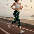 thumbnail image 4 of Simua High Waisted Capri Leggings for Women - Butterfly Print Soft Slim Yoga Pants for Running Cycling Workout, 4 of 8