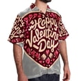 thumbnail image 2 of Valentine's Day Font Men's Short Sleeve Printed Poplin Shirt with Spread Collar Tops - Casual Button Down Summer Beach Shirt for Men and Women, 2 of 6