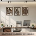 thumbnail image 5 of Large - Tree Leaves Unframed Walnut Wooden Wall Sculptures, Set of 3 Home Decor Accent, 5 of 8