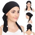 thumbnail image 5 of SPRING PARK Women Solid Color Long 2-Tail Casual Elastic Milk Silk Muslim Turban Hat Head Wrap, 5 of 5