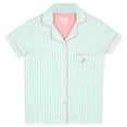 thumbnail image 2 of Sleep On It Girls Yummy Jersey Coat Front Pajama Short Set - Stripe, 2 of 6