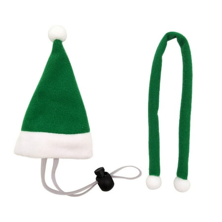 

PEONAVET Cat Dog Christmas Outfit Dog Costume Christmas Hat With Elastic Lock Red Green Small Hat Scarf Red White Red Green Bib