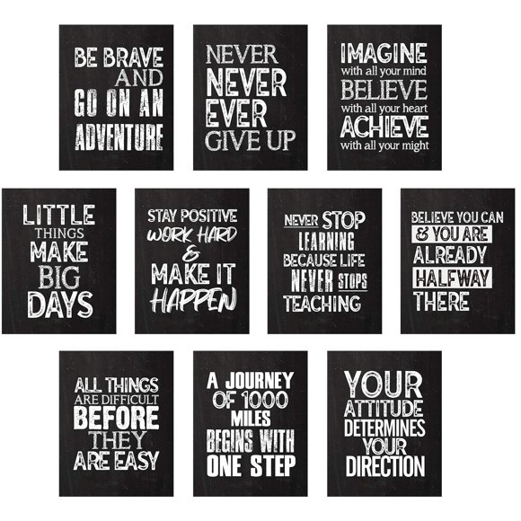 Posters de Pared Outus Inspiradores con Frases Positivas - 10 Piezas