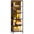 thumbnail image 1 of HOMCOM 5-Tier Bookshelf w/ 7-Colour LED Lights, Freestanding Tall Bookcase, 1 of 10