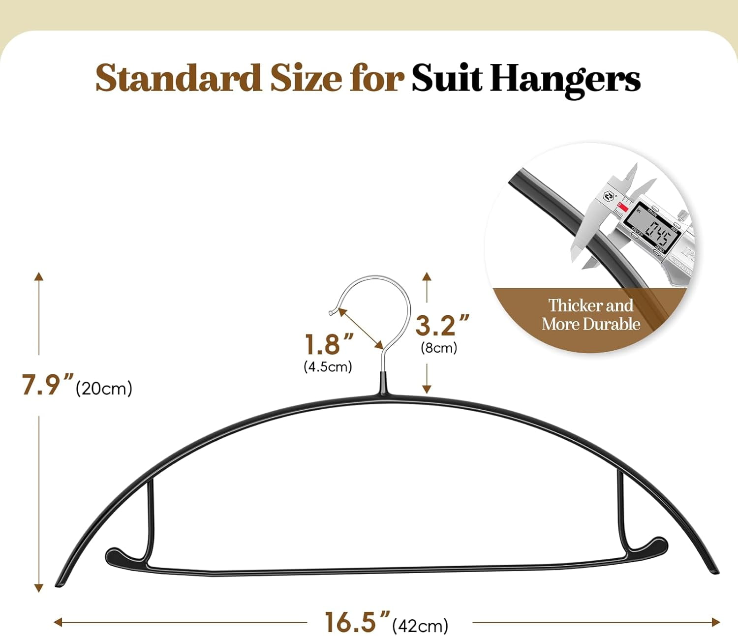 UEAKPIC PVC Coating Clothes Hangers 20 Pack, 16.5 inch Non Slip Metal Sweater Hanger, for Suit, Dress, Jacket, Pant, Shirt