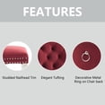 thumbnail image 6 of MIKIBAMA High-End Tufted Velvet Dining Chair Set of 6, Solid Wood with Chrome Stainless Steel Legs and Nailhead Trim, Wine Red Chrome, 6 of 9