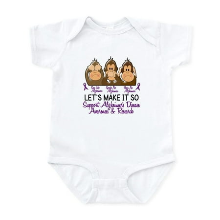 

CafePress - See Speak Hear No Alzheimers 2 Infant Bodysuit - Baby Light Bodysuit Size Newborn - 24 Months