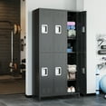 thumbnail image 6 of 6 Doors 72" Metal Lockers for Employees with Lock, Metal Storage Cabinet with Hooks and Shelves for School Garage Office Gym Home, 6 of 7